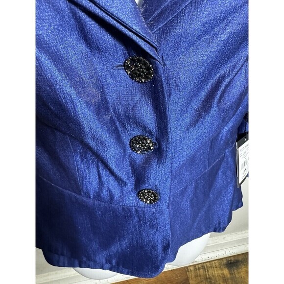 adrianna papell evening essentials Blazer/jacket 3/4” Sleeve. Size 6 Blu… - Picture 3 of 11